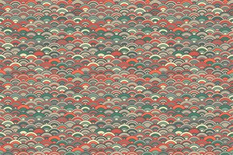 Chinese cloud or river seamless pattern vector. Traditional Asian background  Stock Illustration
