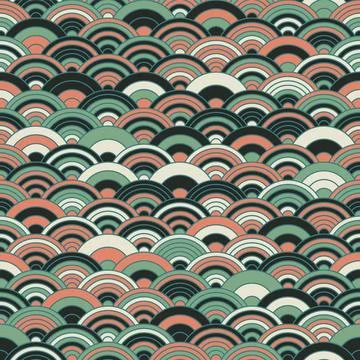 Chinese cloud or river seamless pattern vector. Traditional Asian background  Stock Illustration