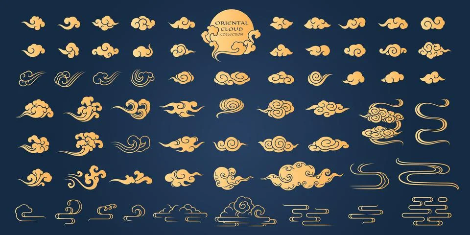 Chinese cloud oriental element vector illustration Stock Illustration