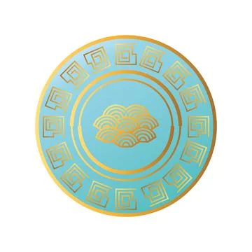 Chinese cloud in seal stamp vector design Stock Illustration