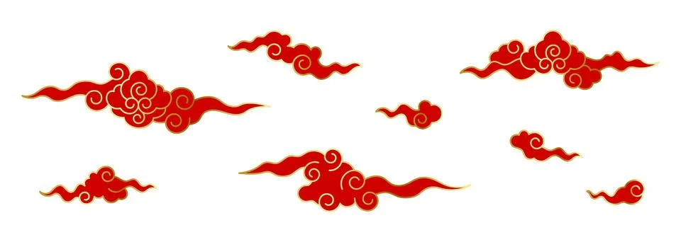 Chinese cloud set, auspicious clouds vector collection Stock Illustration
