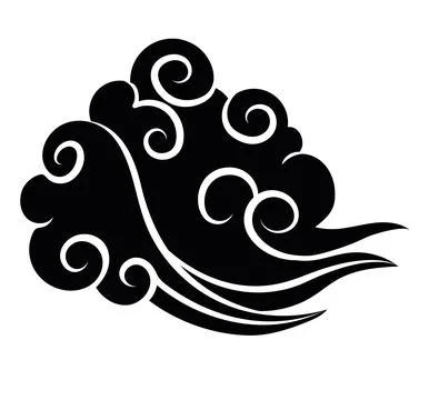Chinese cloud silhouette texture Stock Illustration