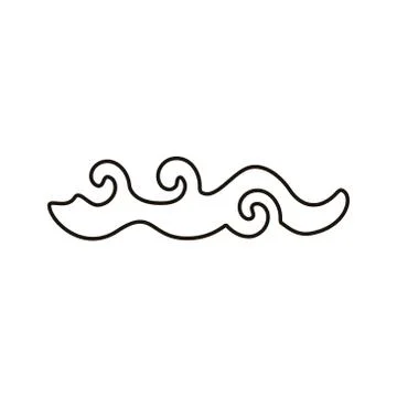 Chinese cloud sky line style icon Stock Illustration