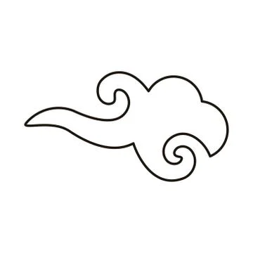 Chinese cloud sky line style icon Stockillustratie