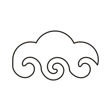 Chinese cloud sky line style icon Illustrazione stock