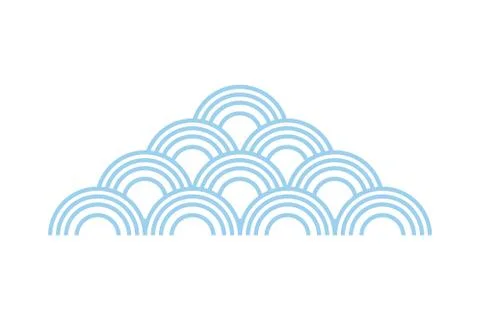 Chinese cloud sky waves pattern Stock Illustration