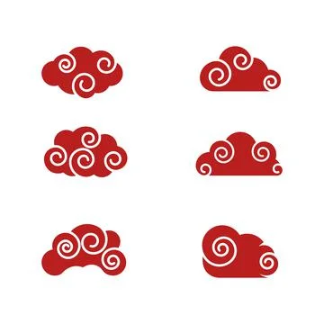 Chinese Cloud template vector icon Stock Illustration