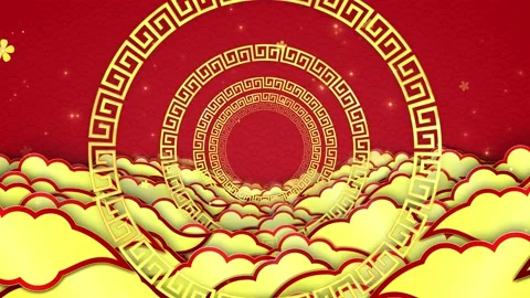 Chinese Clouds and Design Background Vídeos de archivo 204142894