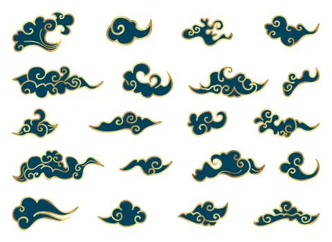 Chinese clouds vector set Stock Illustration