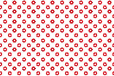 Chinese coins, background seamless pattern. Stock Illustration