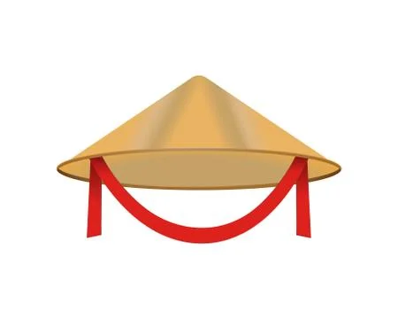 Chinese conical straw hat vector asian vietnamese traditional headgear thailand Stock Illustration