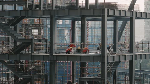 Chinese Construction Site MS Stock Footage 224326955