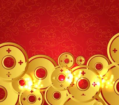 Chinese Copper Coins Stock Illustration