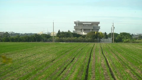 Chinese Countryside Seen From Train Window Stock Footage 107295122