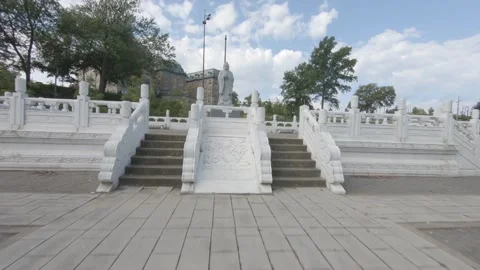 Chinese Cultural Garden Cleveland Ohio FPV Part 2 Stock Footage