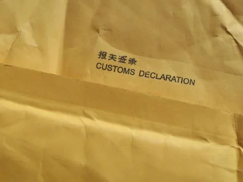 Chinese customs declaration Stock Photos