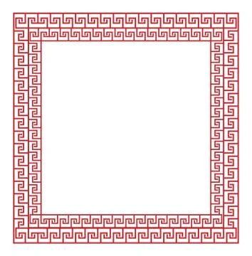 Chinese decorative red square frame. Stock Illustration