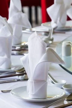 Chinese dining table setup Stock Photos