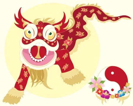 Chinese dragon dance Stock Illustration