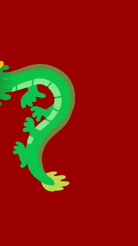 Chinese dragon emoji loop on red background in vertical format Stock Footage 320165895