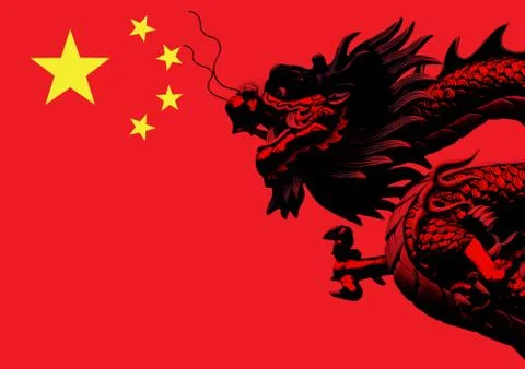 Chinese dragon flag Stock Illustration