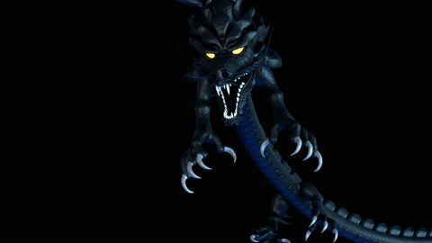 Chinese Dragon Head VJ Loop Stock Footage 92636444