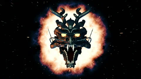 Chinese Dragon Head VJ Loop Stock Footage 92730332