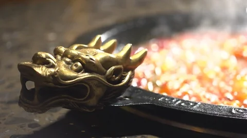 Chinese dragon Hot Pot Stock Footage 111639617