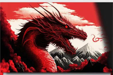 Chinese dragon, Made by AI,Artificial intelligence Stock Illustration