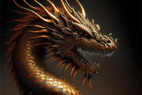 Chinese dragon, Made by AI,Artificial intelligence Stock Illustration