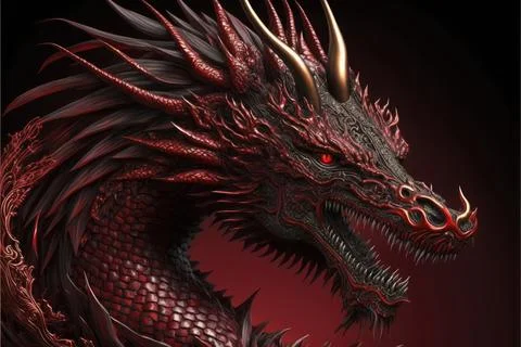 Chinese dragon, Made by AI,Artificial intelligence Stock Illustration
