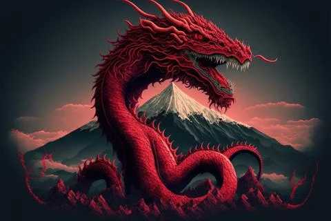Chinese dragon, Made by AI,Artificial intelligence Stock Illustration
