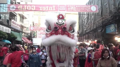 Chinese dragon performing in Chinatown . Vidéo 250436732