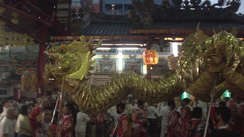 Chinese dragon performing. Stock Footage 220354202