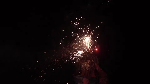 Chinese dragon performing at night. Stock Footage 341859989