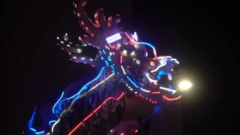 Chinese dragon performing at night. Stock Footage 341871529