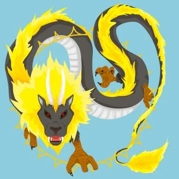 Chinese dragon of sun Stock Illustration