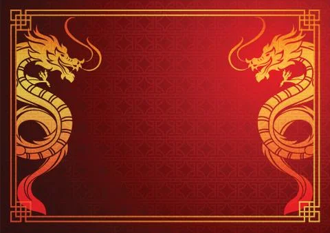 Chinese dragon template Stock Illustration
