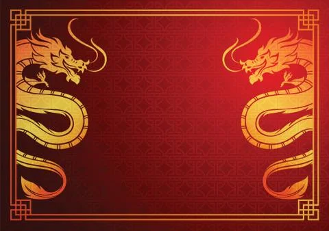 Chinese dragon template Illustrazione stock