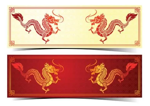 Chinese dragon template Stock Illustration