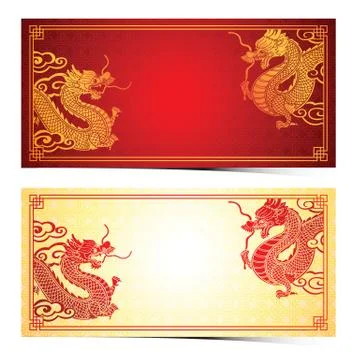 Chinese dragon template Stock Illustration