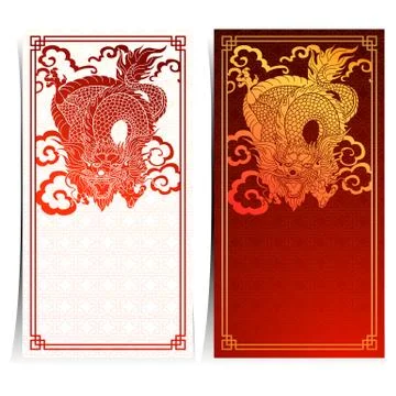 Chinese dragon template Stock Illustration