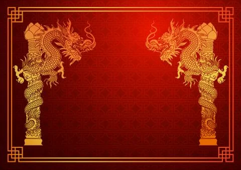 Chinese dragon template Stock Illustration