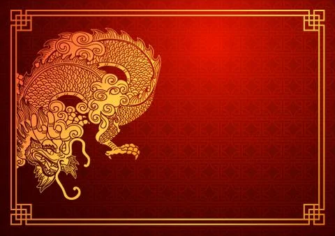 Chinese dragon template Stock Illustration
