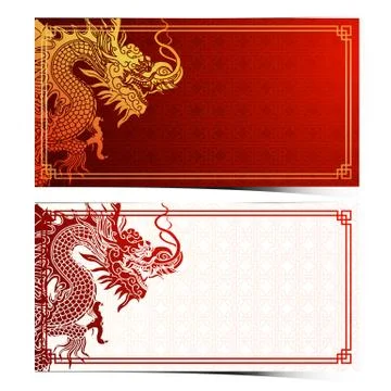 Chinese dragon template Stock Illustration