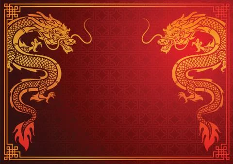 Chinese dragon template Illustrazione stock