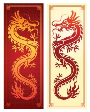 Chinese dragon template Stock Illustration