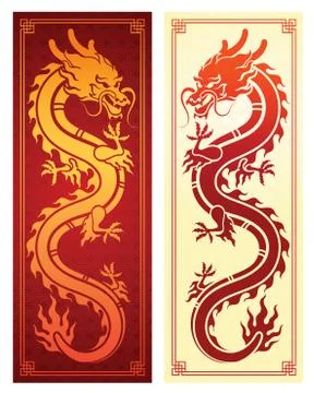Chinese dragon template Stock Illustration