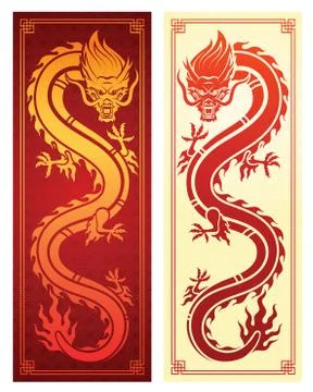 Chinese dragon template Stock Illustration