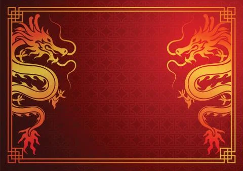 Chinese dragon template Stock Illustration